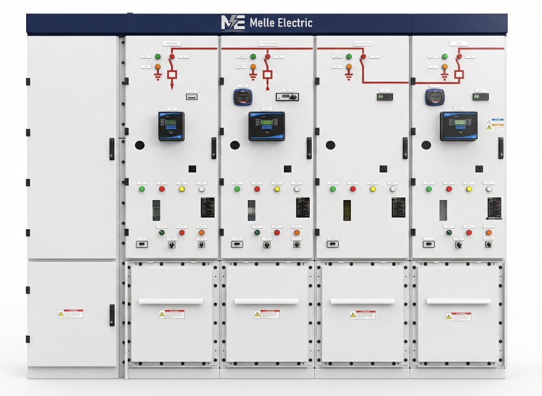 MV Gas-Insulated Switchgear (中压气体绝缘开关柜) 柜体结构: 五联柜系统